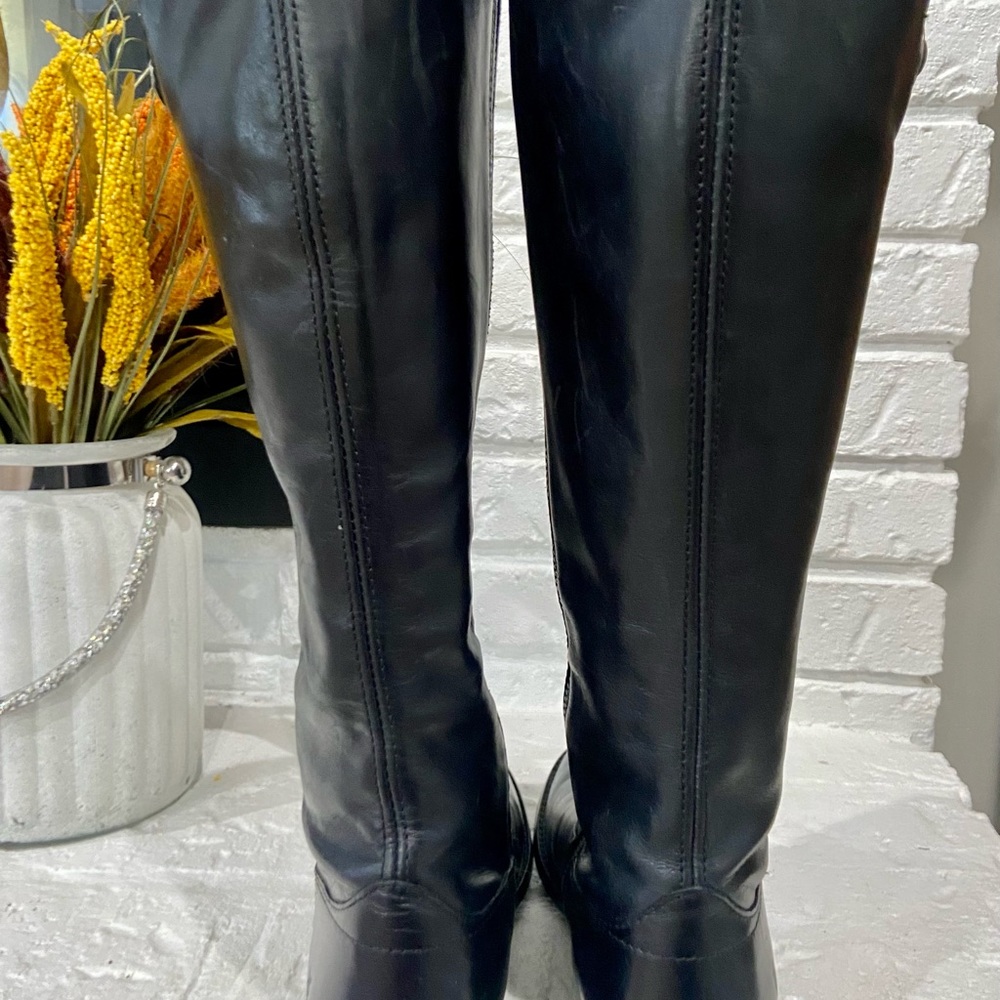 Frye Black Leather Over-the-Knee Riding Boots - Picture 4 of 14